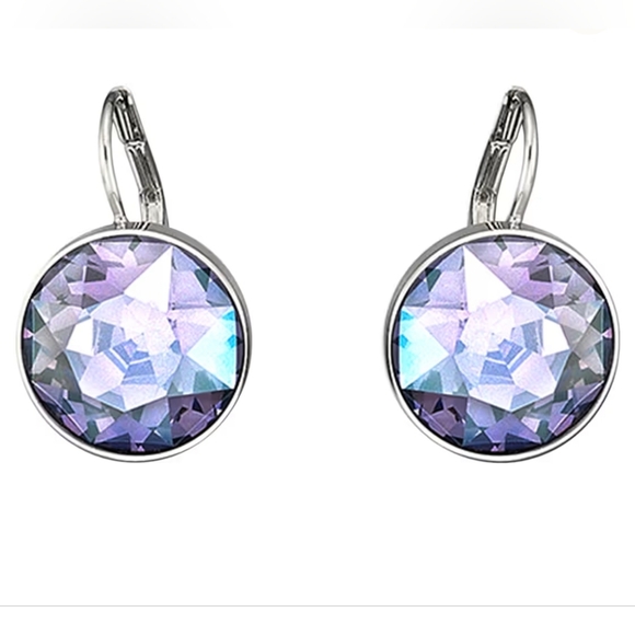 Swarovski Bella Drop Earring      Silver And Purple - Picture 1 of 5